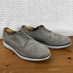 Geox Mens Winfred Suede Shoes Gray Wingtip Longwing Brogues Sz 42 US 9 Comfort